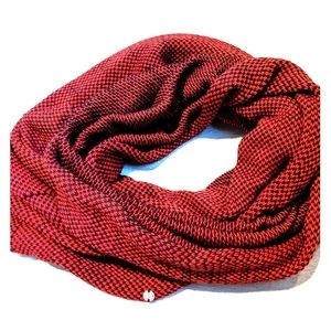 Spyder black and red knit long infinity scarf